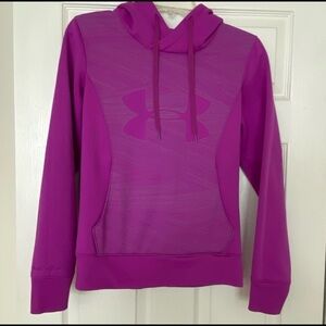 Under Armour Cold Gear Magenta Pullover Hoodie Front Pockets Size Small
